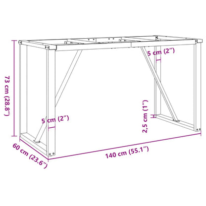 Dining Table Legs O-Frame 140x60x73 cm Steel