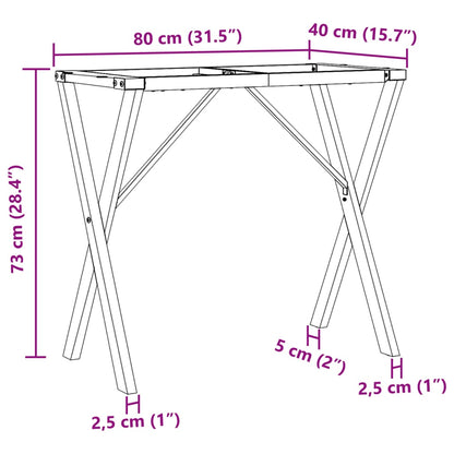 Dining Table Legs X-Frame 80x40x73 cm Steel