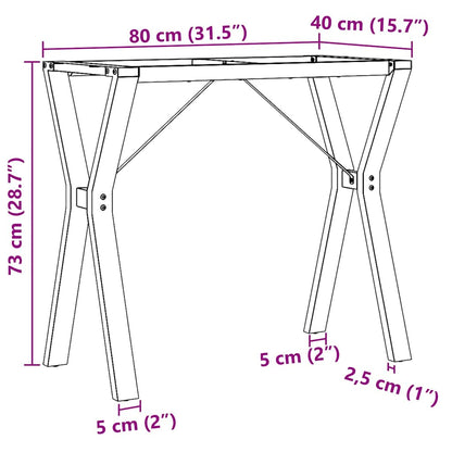 Dining Table Legs Y-Frame 80x40x73 cm Steel