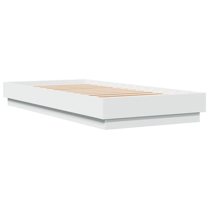 Bed Frame without Mattress with LED Lights White 100x200 cm