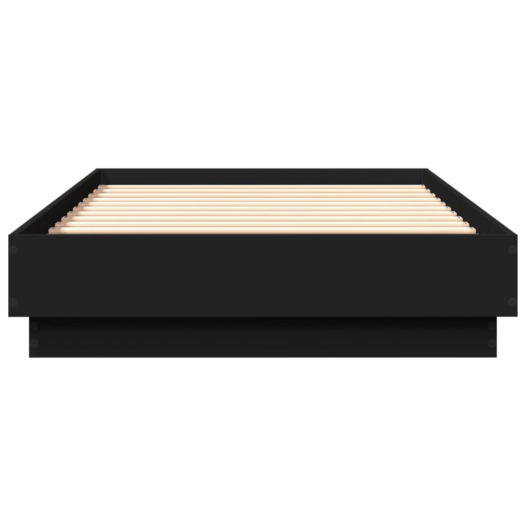Bed Frame without Mattress with LED Lights Black 75x190 cm Small Single