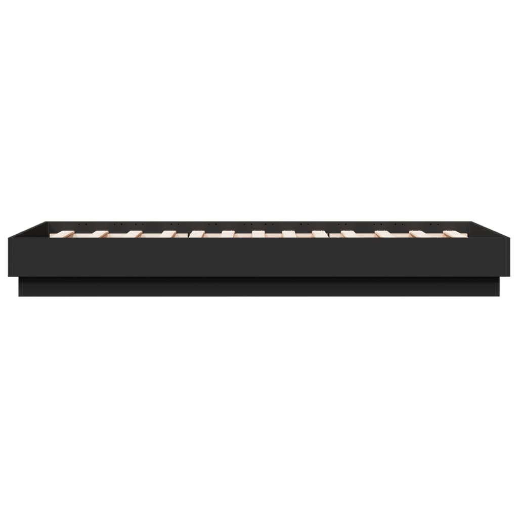 Bed Frame without Mattress with LED Lights Black 75x190 cm Small Single