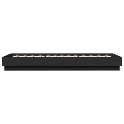 Bed Frame without Mattress Black 100x200 cm Engineered Wood