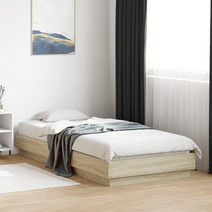 Bed Frame without Mattress Sonoma Oak 100x200 cm Engineered Wood