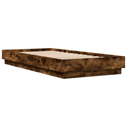 Bed Frame without Mattress Smoked Oak 100x200 cm Engineered Wood