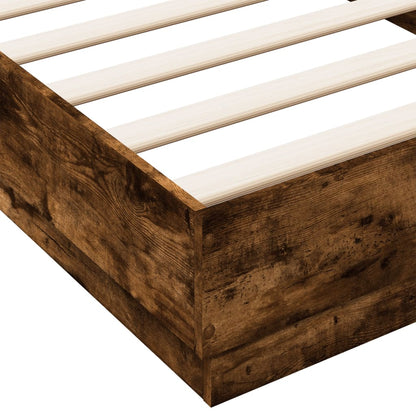 Bed Frame without Mattress Smoked Oak 100x200 cm Engineered Wood