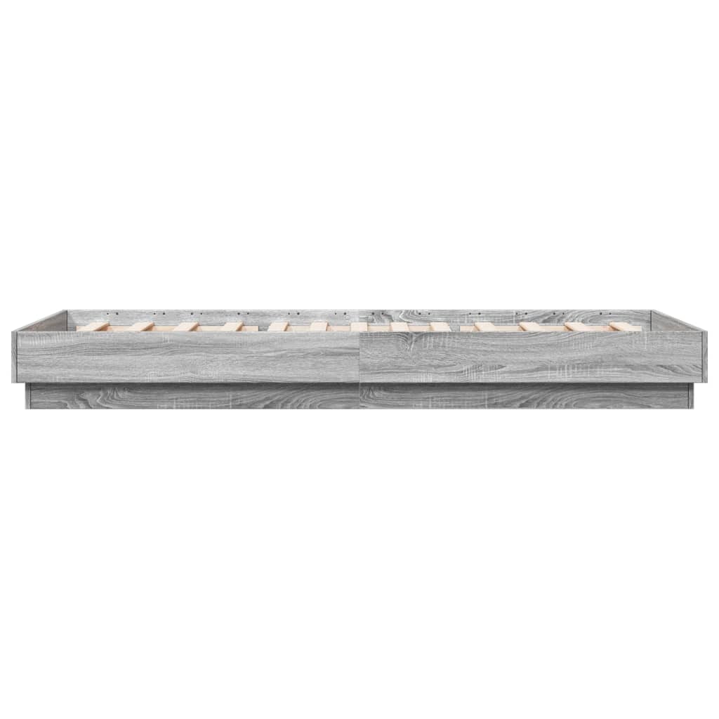 Bed Frame without Mattress Grey Sonoma 100x200 cm Engineered Wood