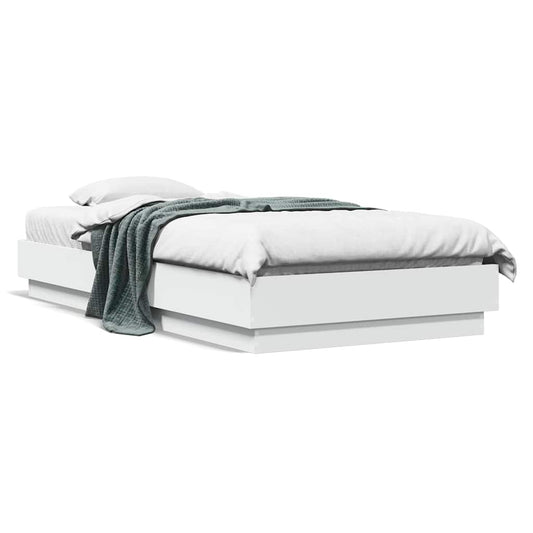 Bed Frame without Mattress White 90x190 cm Single Engineered Wood