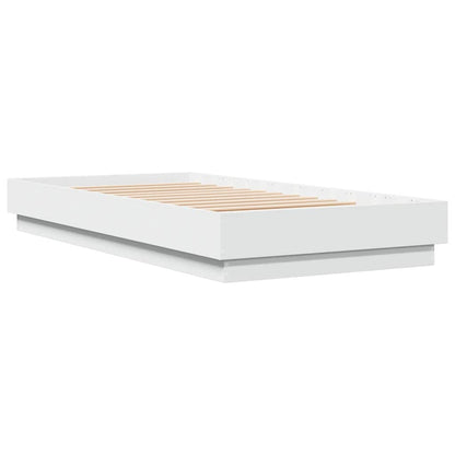 Bed Frame without Mattress White 90x190 cm Single Engineered Wood