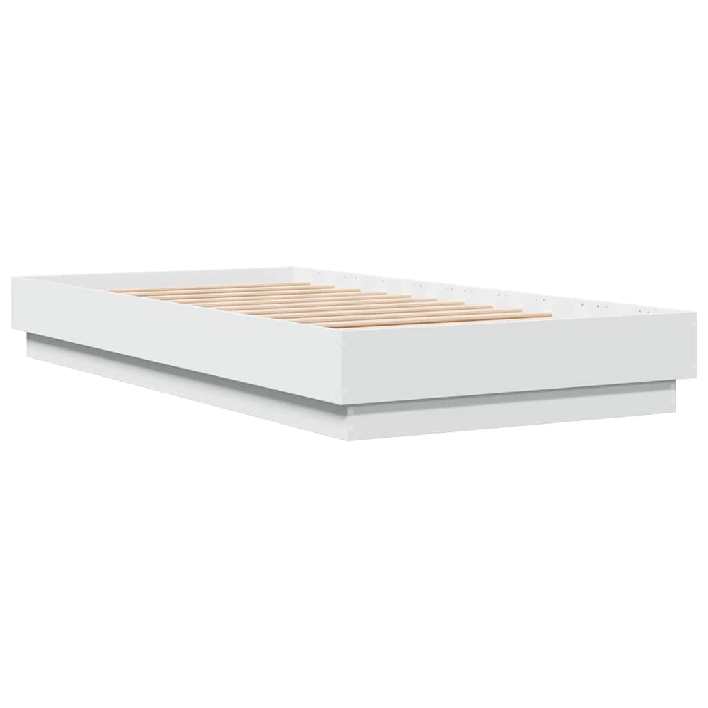 Bed Frame without Mattress White 90x190 cm Single Engineered Wood