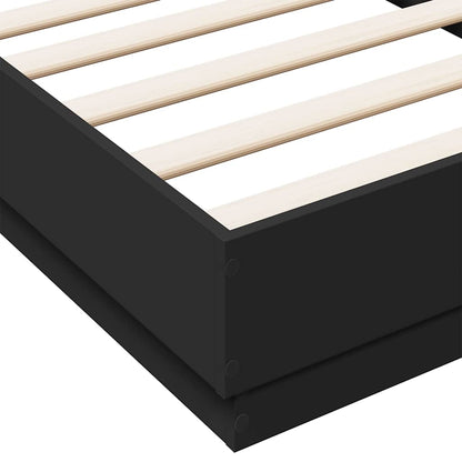 Bed Frame without Mattress Black 90x190 cm Single Engineered Wood