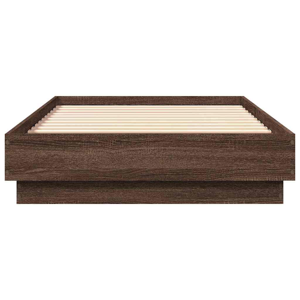 Bed Frame without Mattress Brown Oak 90x190 cm Single Engineered Wood