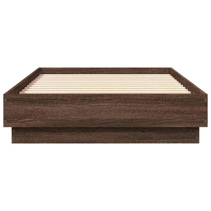 Bed Frame without Mattress Brown Oak 90x190 cm Single Engineered Wood