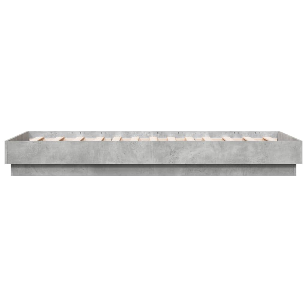 Bed Frame without Mattress Concrete Grey 75x190 cm Small Single