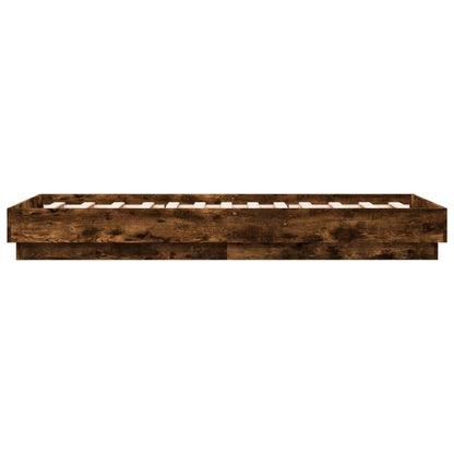 Bed Frame without Mattress Smoked Oak 75x190 cm Small Single Engineered Wood