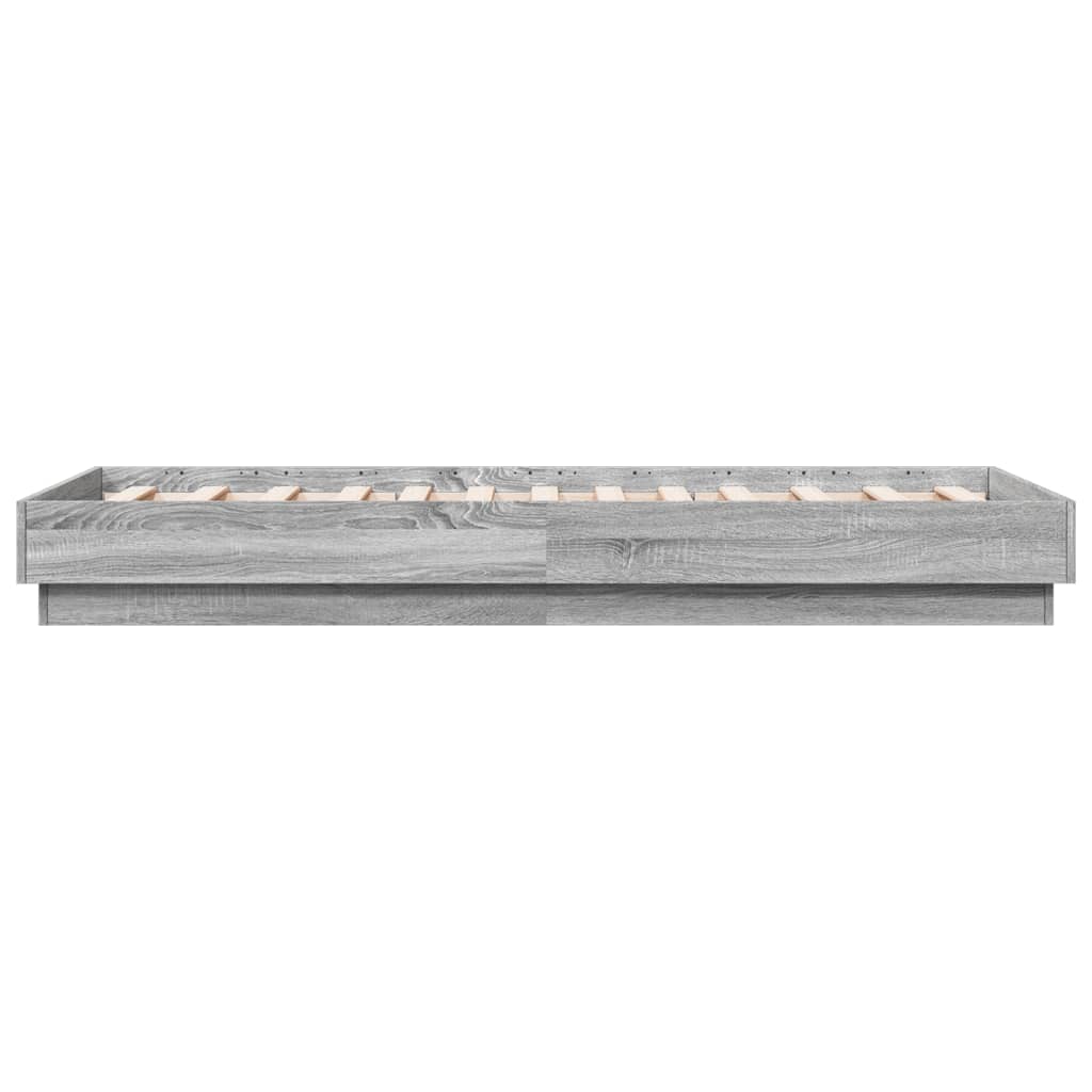 Bed Frame without Mattress Grey Sonoma 75x190 cm Small Single Engineered Wood