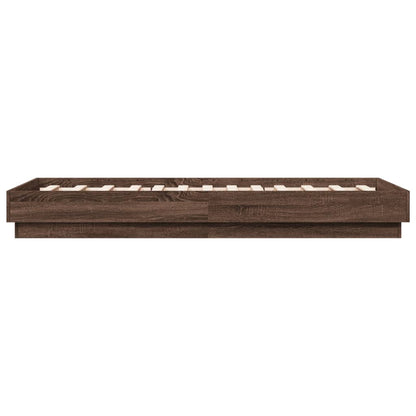 Bed Frame without Mattress Brown Oak 75x190 cm Small Single Engineered Wood