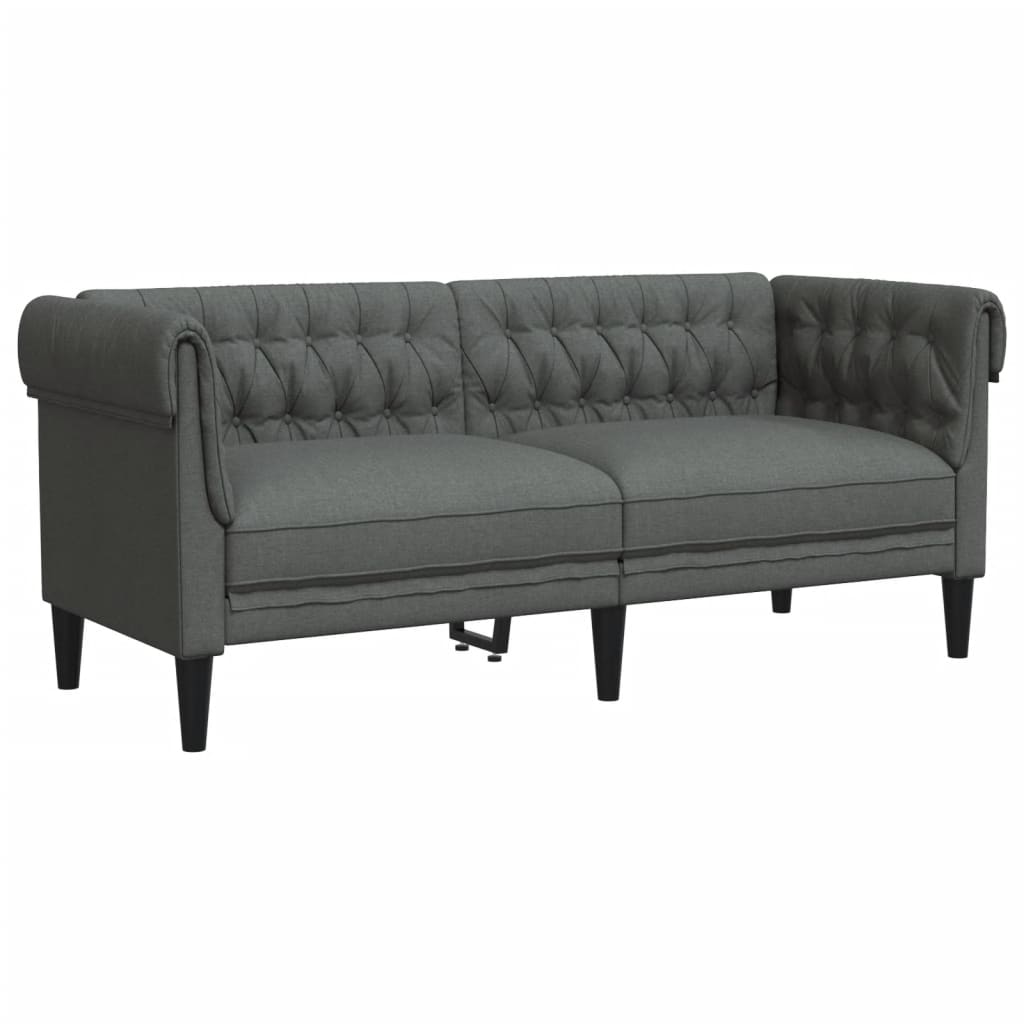2 Piece Sofa Set Dark Gray Fabric