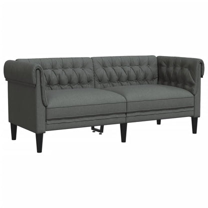 2 Piece Sofa Set Dark Gray Fabric