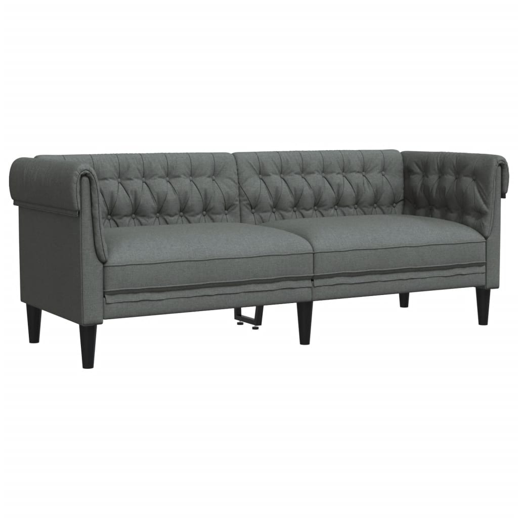 2 Piece Sofa Set Dark Gray Fabric