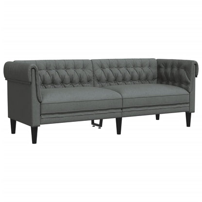 2 Piece Sofa Set Dark Gray Fabric