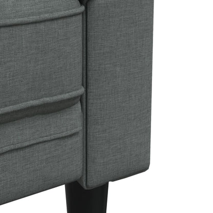 2 Piece Sofa Set Dark Gray Fabric