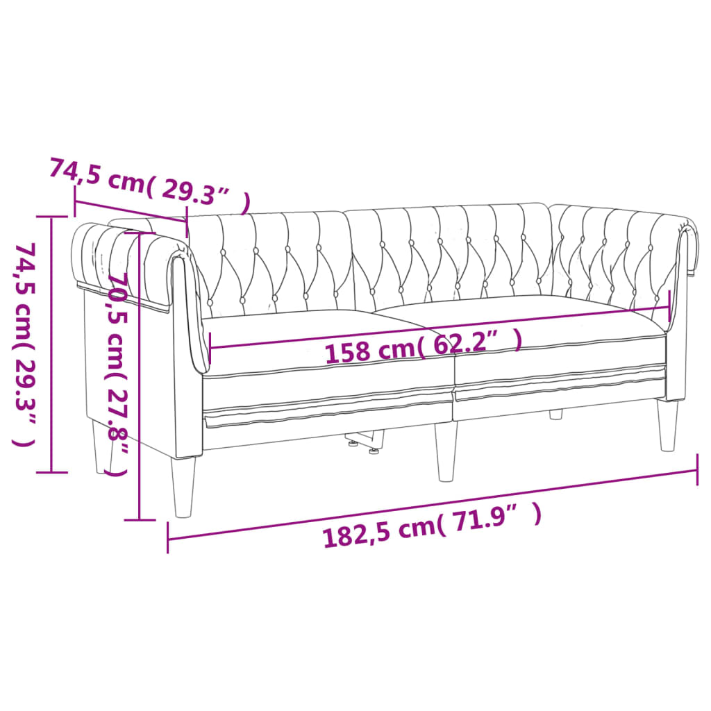 2 Piece Sofa Set Dark Gray Fabric