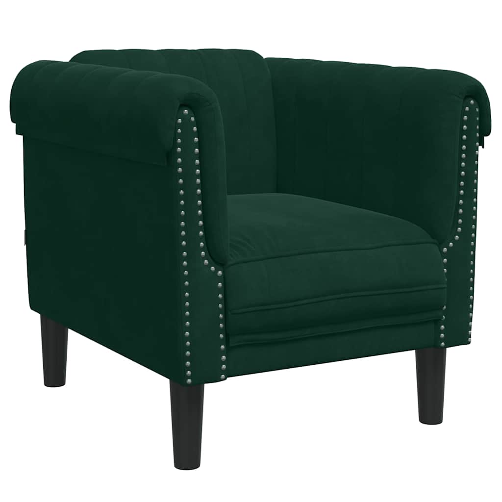 3 Piece Sofa Set Dark Green Velvet