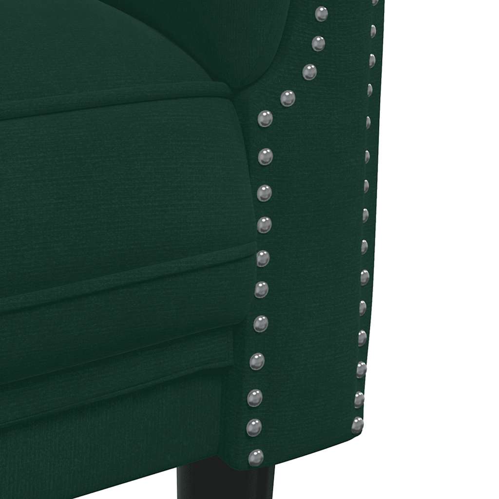 3 Piece Sofa Set Dark Green Velvet