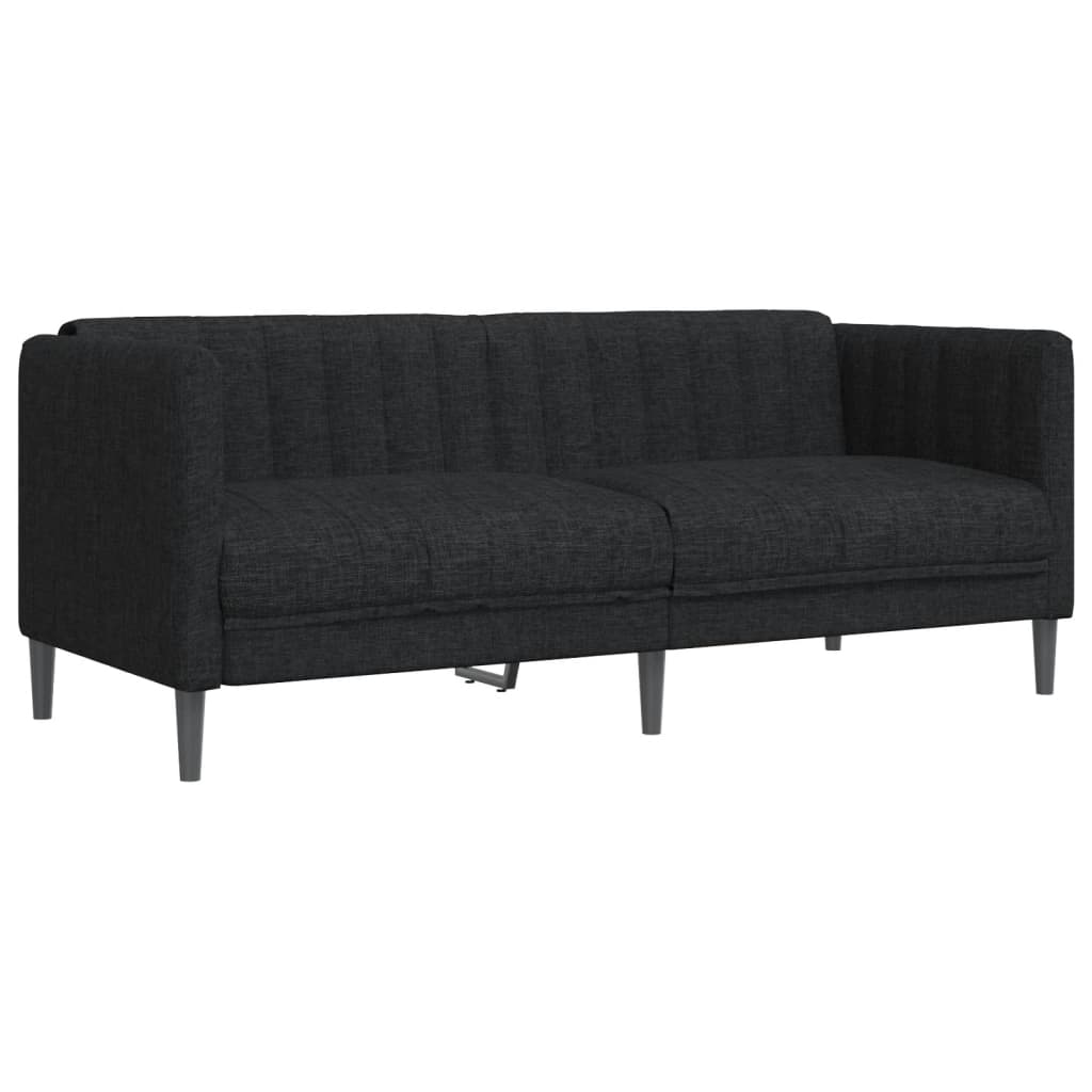 2 Piece Sofa Set Black Fabric
