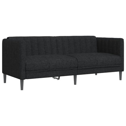 2 Piece Sofa Set Black Fabric