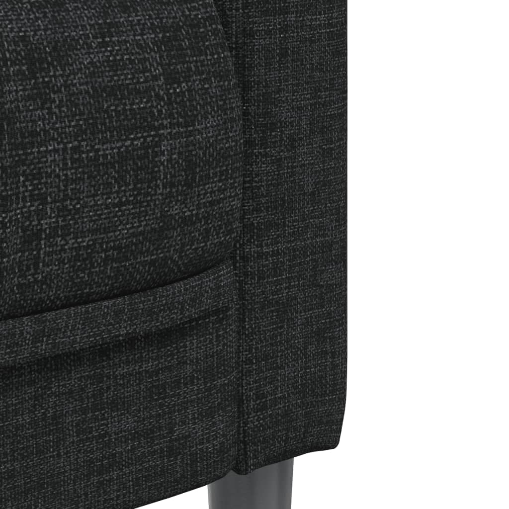 2 Piece Sofa Set Black Fabric