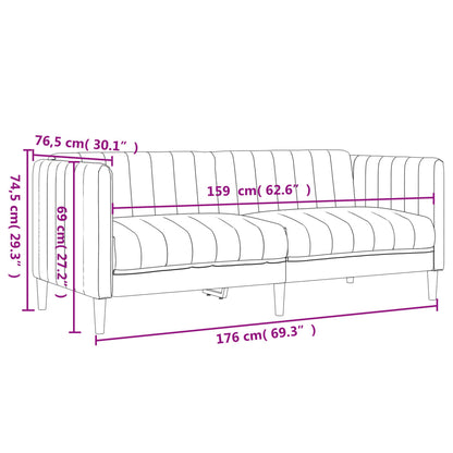 2 Piece Sofa Set Black Fabric