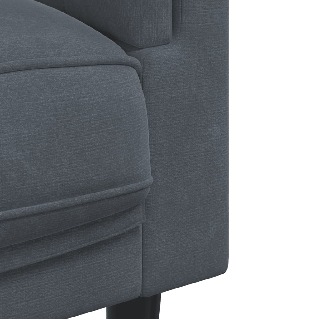 3 Piece Sofa Set with Pillows Dark Gray Velvet