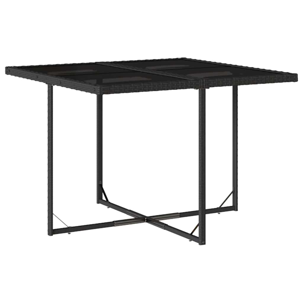 Garden Dining Set Black and Cream White