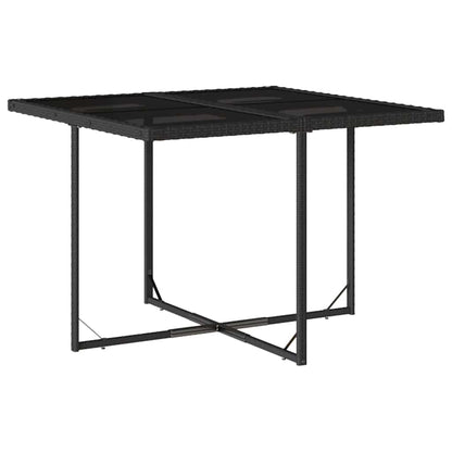 Garden Dining Set Black and Cream White