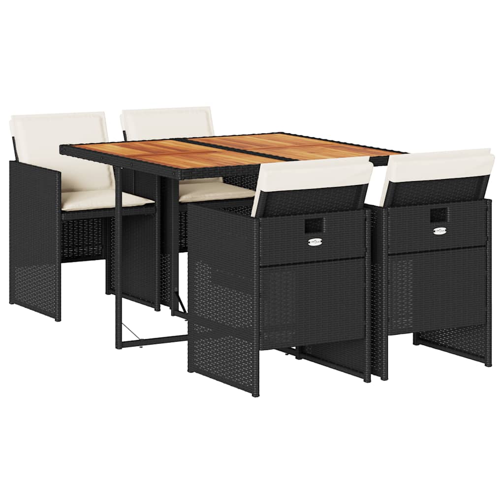 Garden Dining Set Black and cream