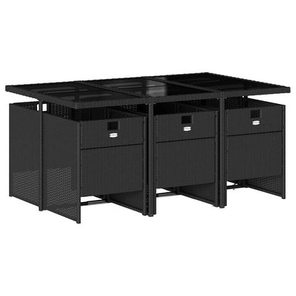 Garden Dining Set Black, Cream White