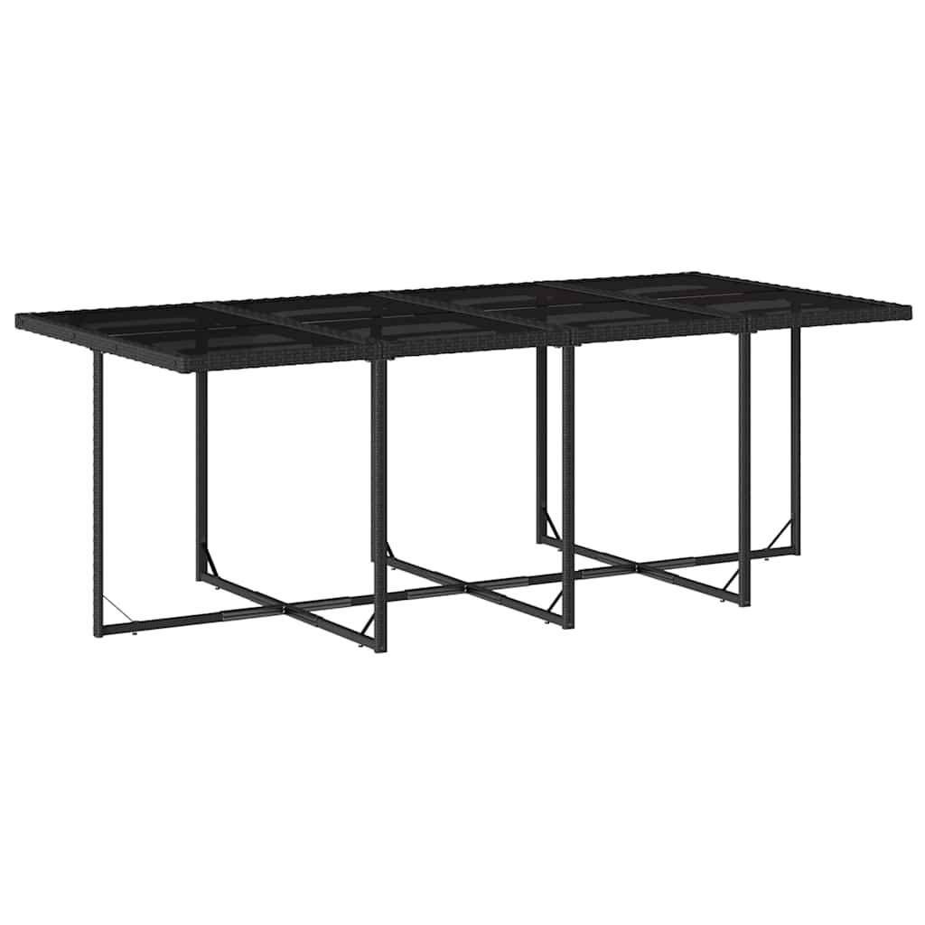 Garden Dining Set Black PE Rattan 8-seater UV-resistant materials