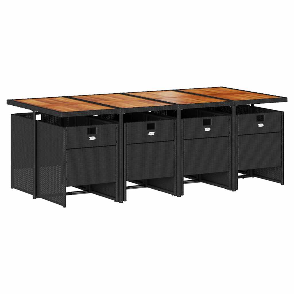 Garden Dining Set Black and brown