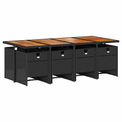 Garden Dining Set Black and brown