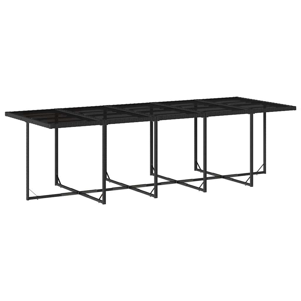 Garden Dining Set Black PE Rattan 10-seater Adjustable Armrests
