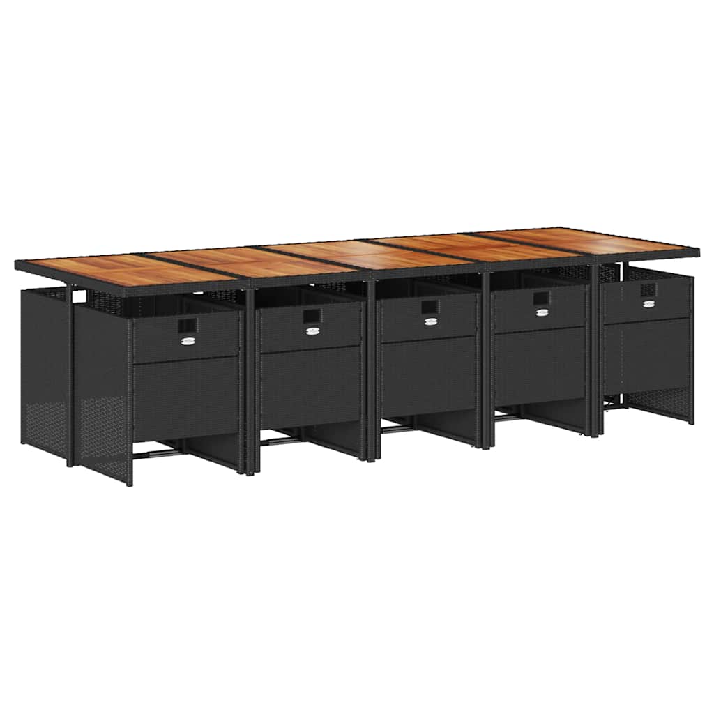 Garden Dining Set Black and brown