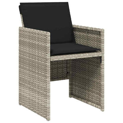 Garden Dining Set | Light grey | PE rattan | 12-seater | Foldable