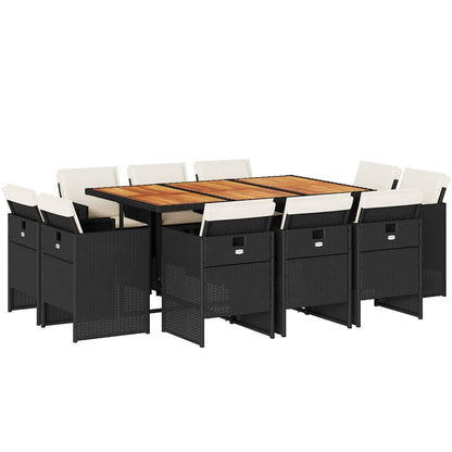 Garden Dining Set Black, Brown, Cream White