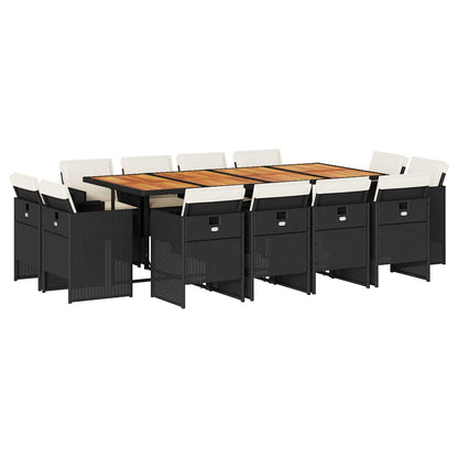 Garden Dining Set Black and brown