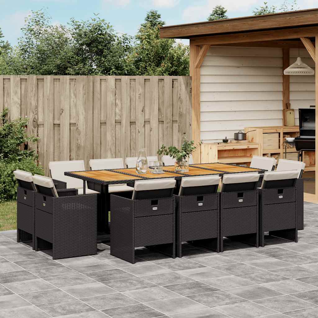 Garden Dining Set Black and brown