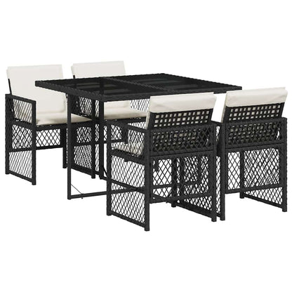 Garden Dining Set Black, Cream White