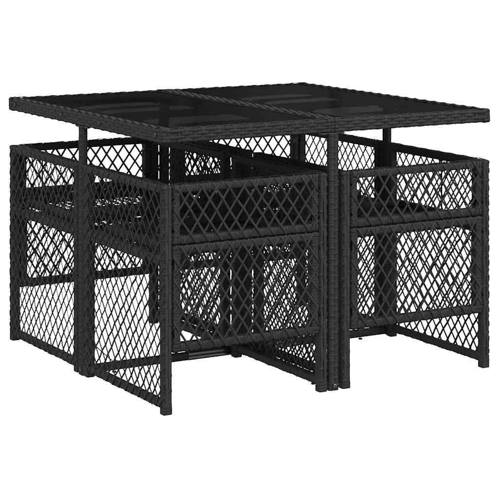 Garden Dining Set Black, Cream White