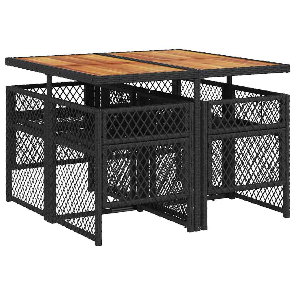 Garden Dining Set Black, Cream White